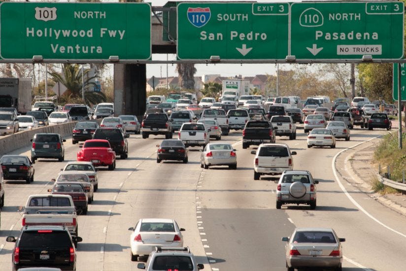 Cars on a highway