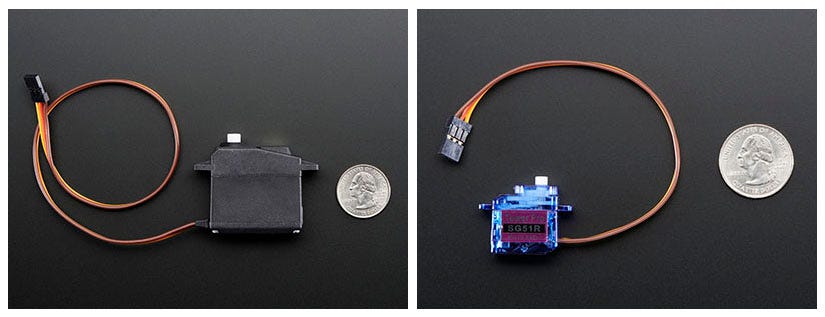 standard vs small servo