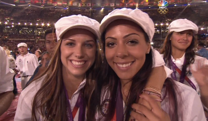 Alex Morgan and Sydney Leroux At Olympics Closing Ceremony