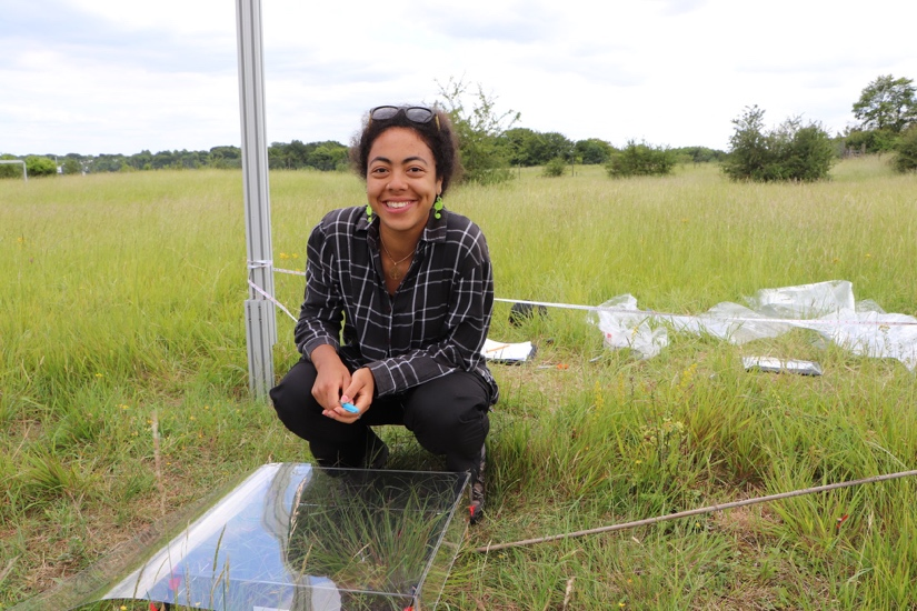 Sara Middleton outside with equipment