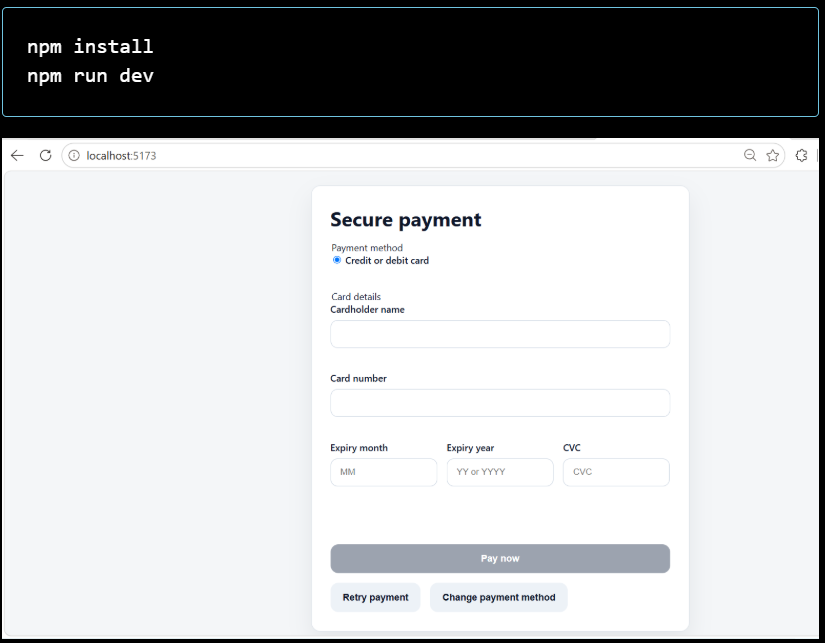 Screenshot of application in action
