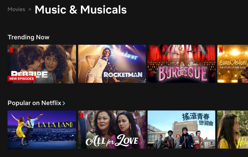 Musicals on Netflix