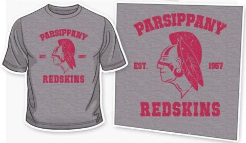 Redskins Tee Shirt for Parsippany NJ Redskins