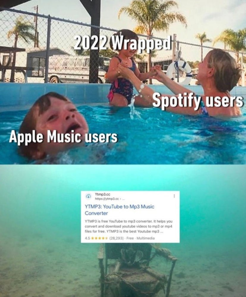 Meme for users who don’t use spotify or apple music.