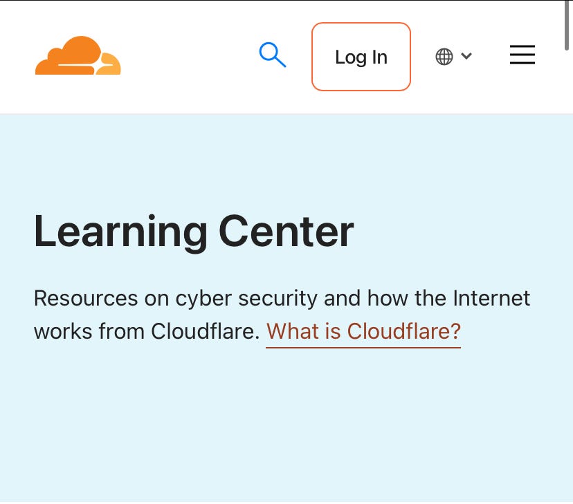 A screenshot of the learning center homepage