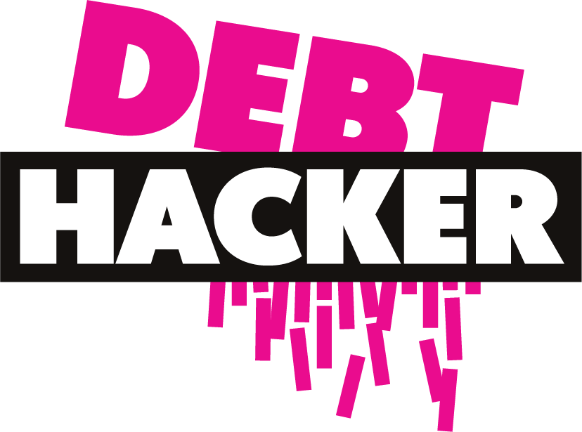 Logo for Debt Hacker, a campaign that fights back against exploitative, high cost lending