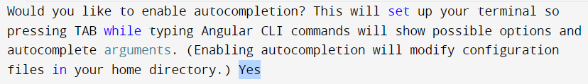 angular cli autocompletion