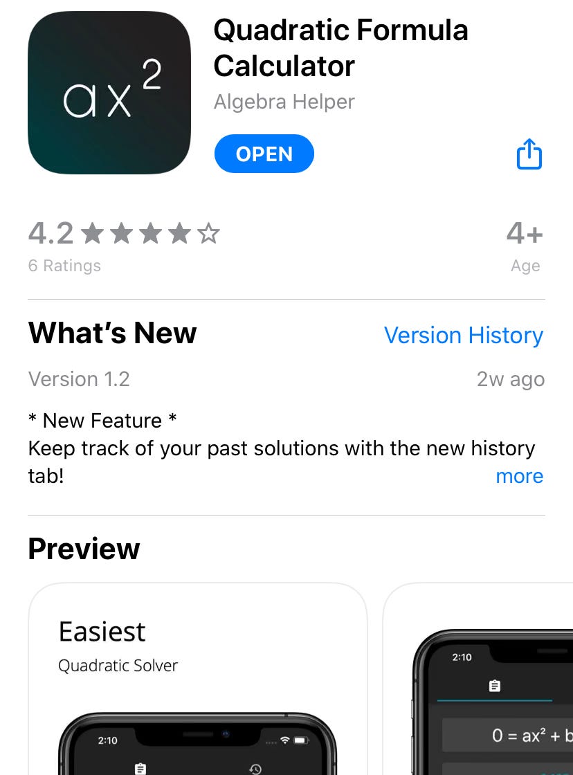 App store listing