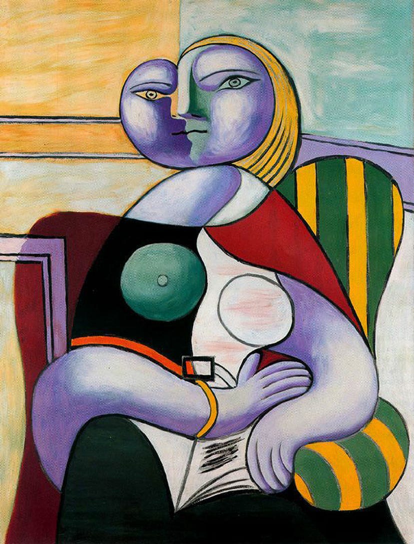 Pablo Picasso reading