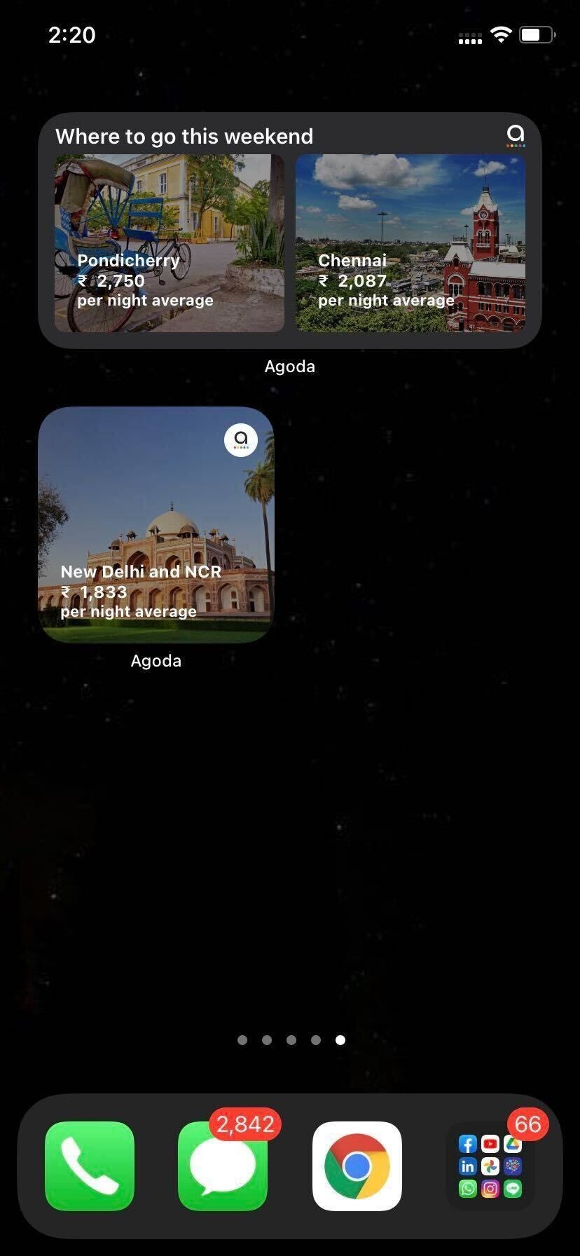 Glimpse of how the Agoda widget looks on iPhone.