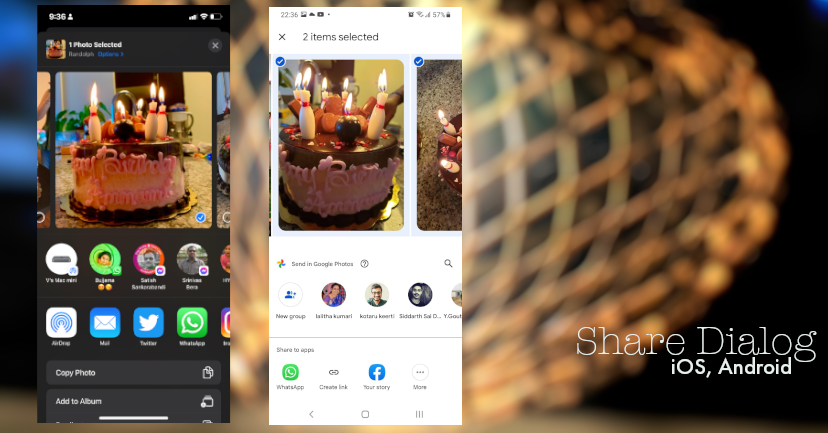 Share images on iOS and Android