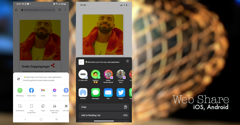 Web Share images on iOS and Android