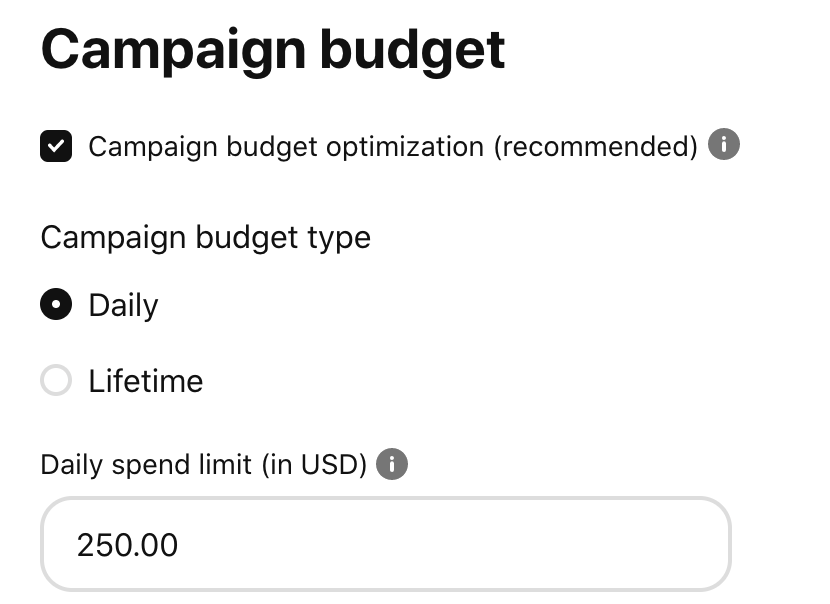 Presupuestos de campaña de Pinterest
