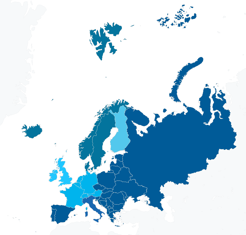 Map from 23 and Me showing Europe.