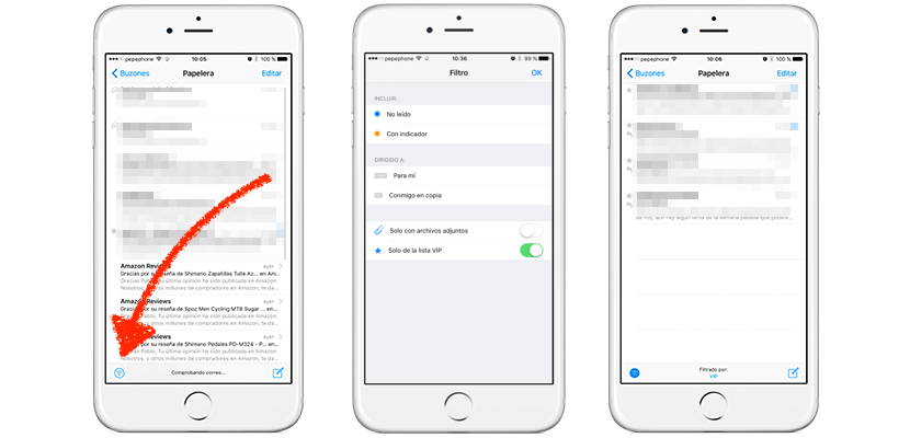 Filtros en Mail de iOS 10