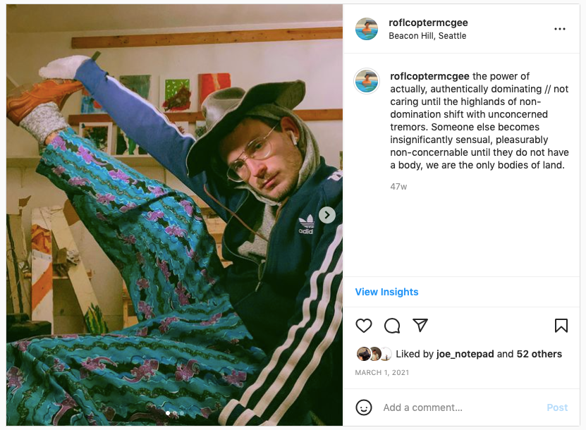 Instgram post of queer cowboy