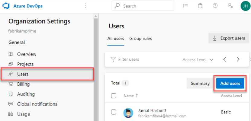 Image showing “Add users”