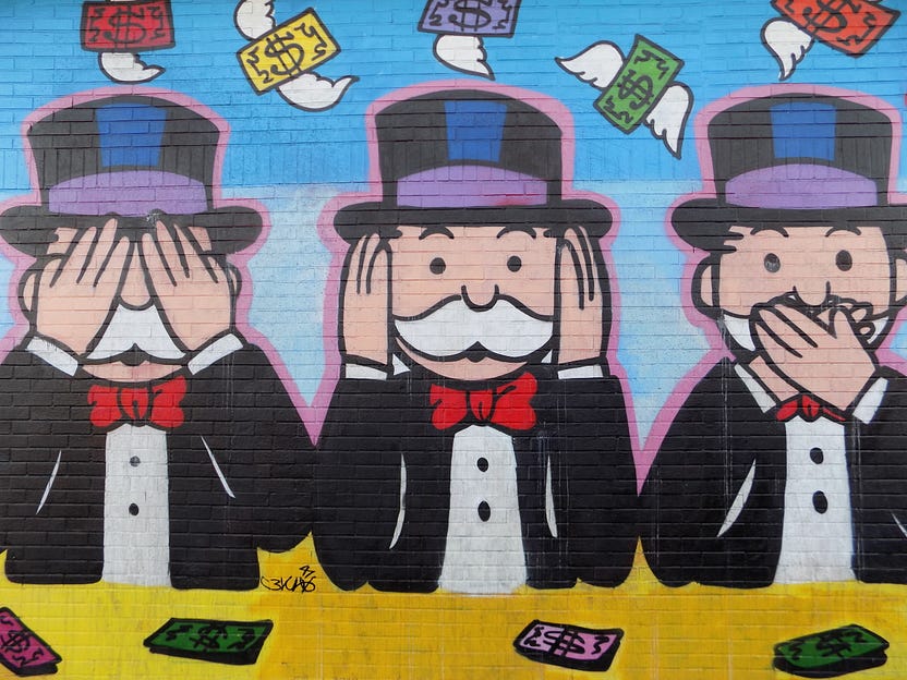 A mural of the Monopoly Man