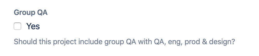 Group QA checkbox