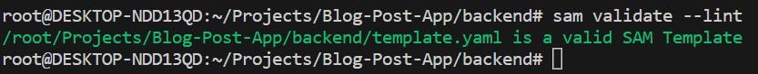 sam template validation successful