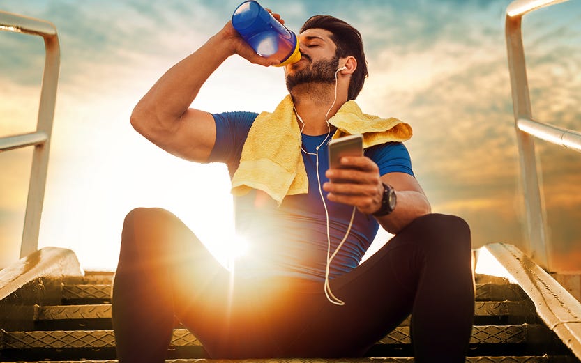 Staying hydrated by drinking water