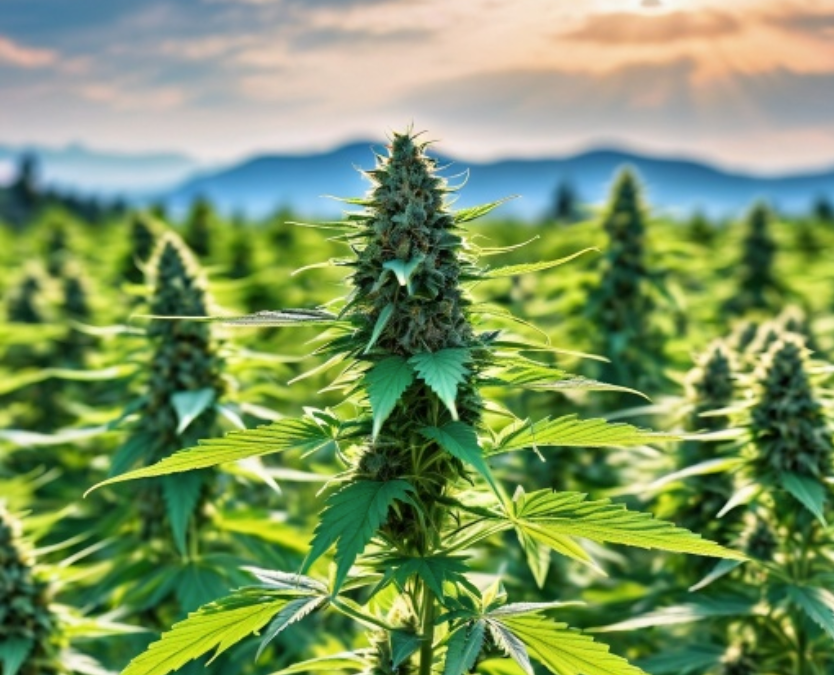 Image of hemp or cannabis on the horizon.