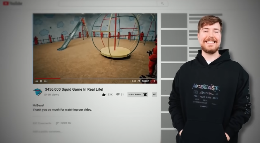 Mr. Beast’s Most viewed Video Is On Squid Game