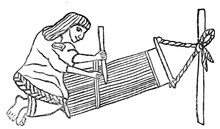 A woman weaving