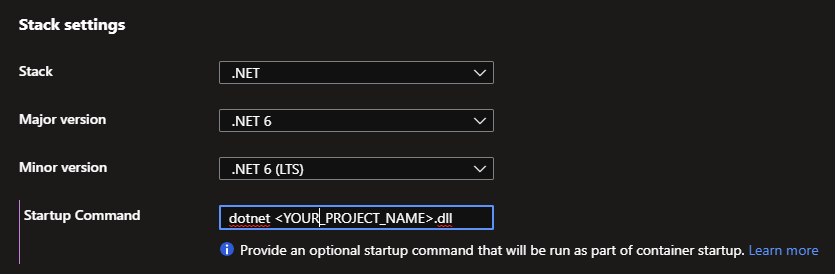 Configuration tab in Azure App Service.