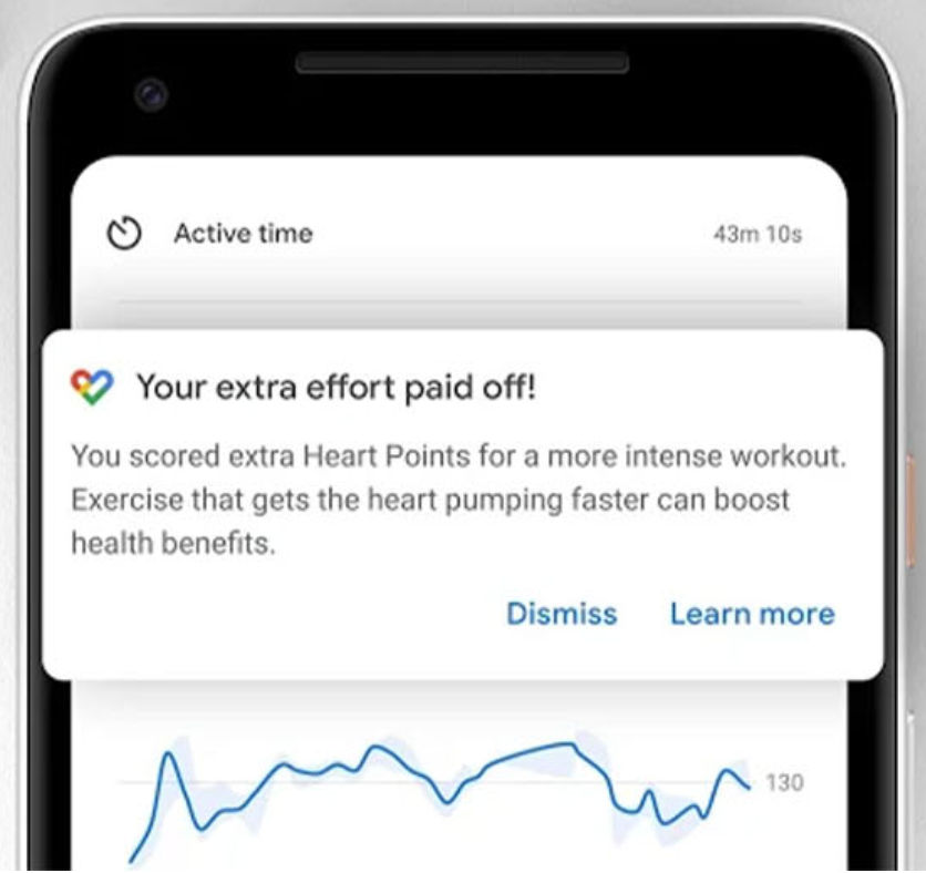personalized health and fitness app in-app message