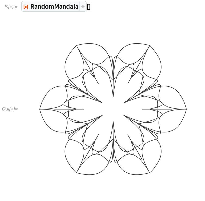 RandomMandala function, with a flower-like design