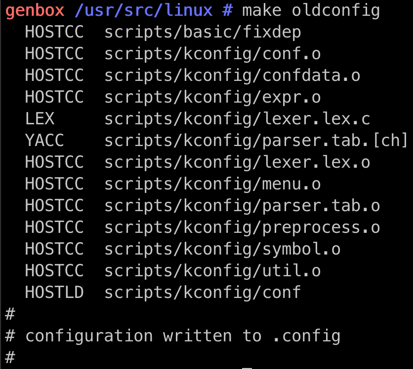 make oldconfig