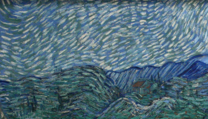 Detail from ‘Wheat Fields’ painting by Vincent van Gogh