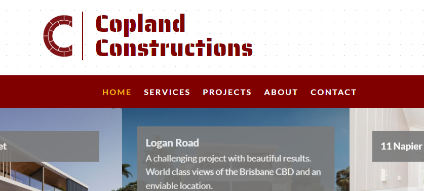 Screenshot of Copland Constructions dot com