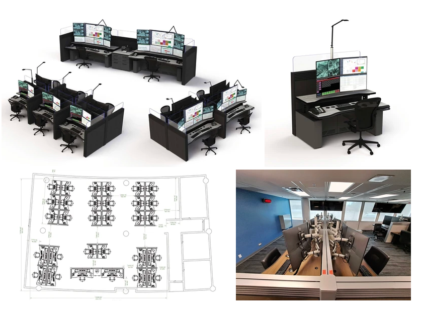 PSAP control consoles designed for Police Communications Centre
