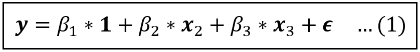 A linear model of two variables x_2 and x_3