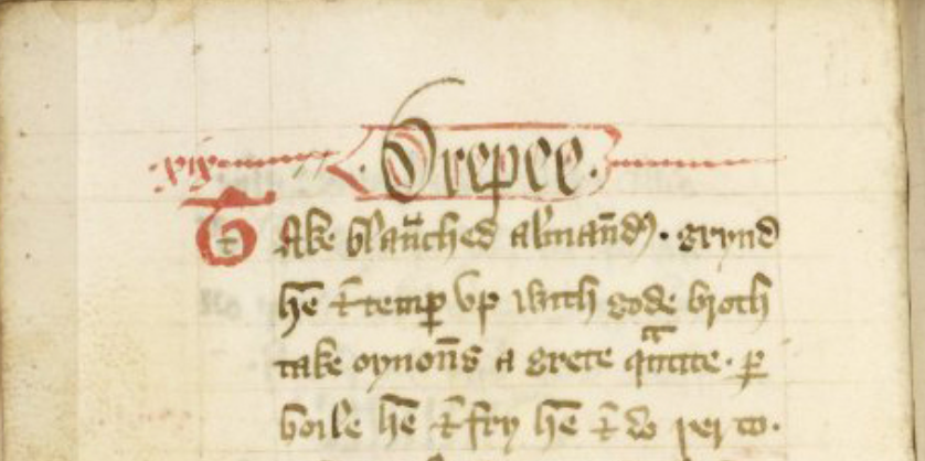 Extract from a manuscript of The Forme of Cury