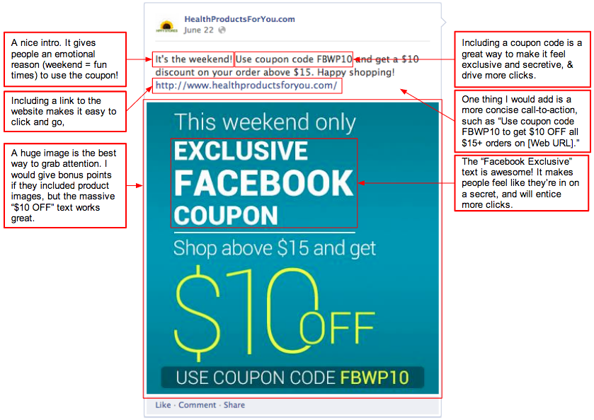 social media facebook incentive post example