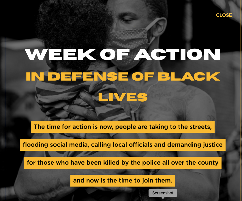 Movement for Black Lives Week of Action against police violence.