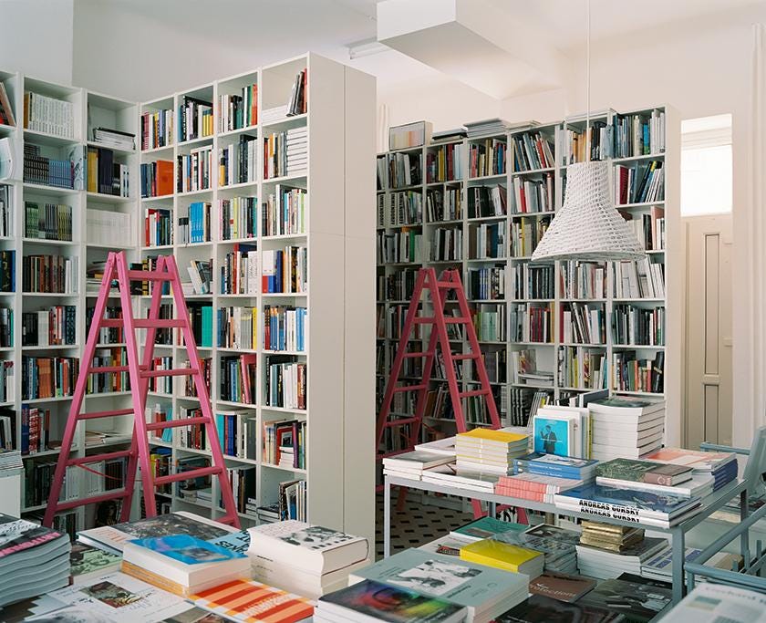 Tucked away in a side street behind Rosa-Luxemburg-Platz in Berlin, the location is befitting to this popular bookstore: Luxe