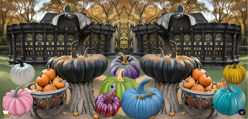 Halloween Colored Pumpkin Setup: Credit: Dream.ai and C.E. McDonald