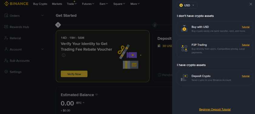 Currency Deposit Page