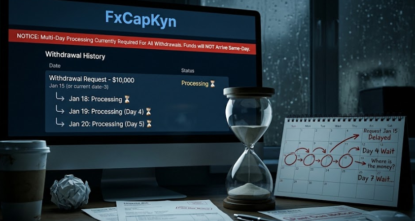 The Waiting Game: Why FxCapKyn’s Delayed Withdrawals Are a Massive Red Flag