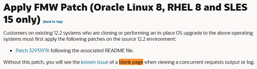 EBS 12.2 blank page viewing concurrent out and logs