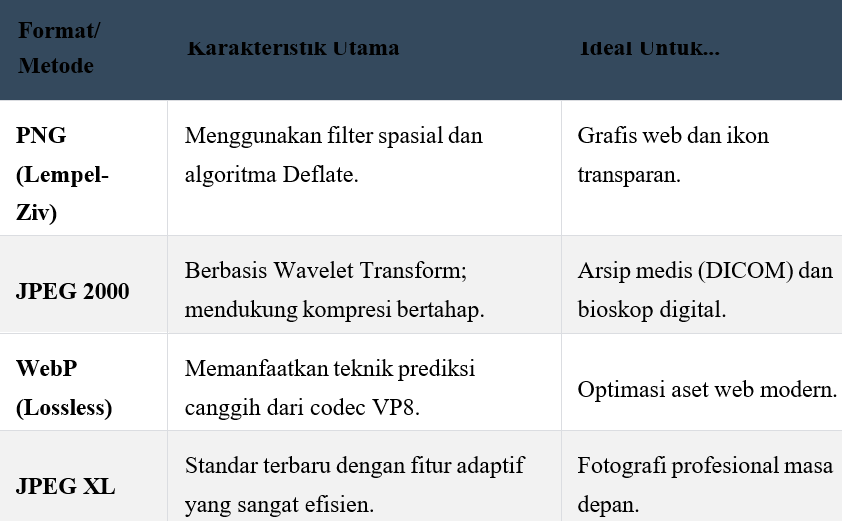 Optimasi Kompresi Citra Tanpa Kehilangan Detail (Lossless) pada Data High-Resolution