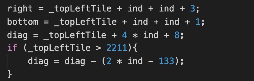 NFT Token IDs for adjacent tiles