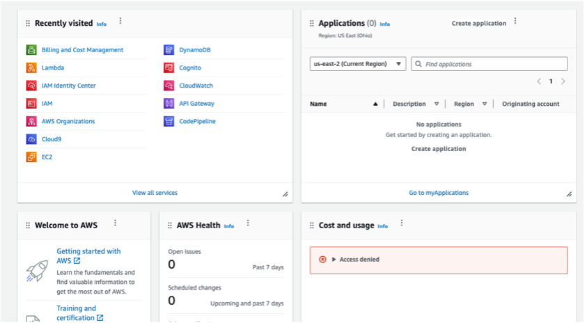 AWS Dashboard