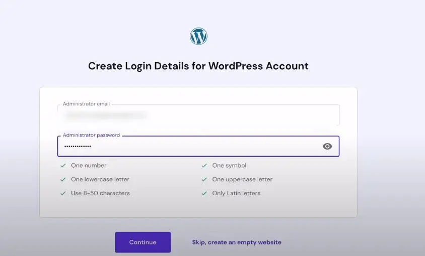 create your account on wordpress