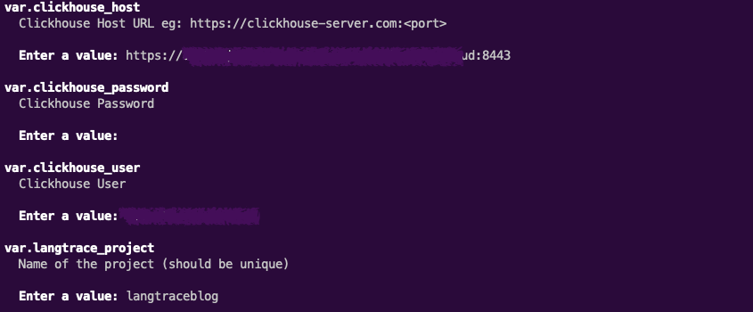 Terraform inputs