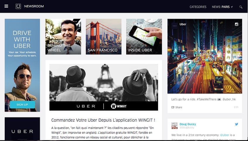 Wingit app, Uber France, partenariat